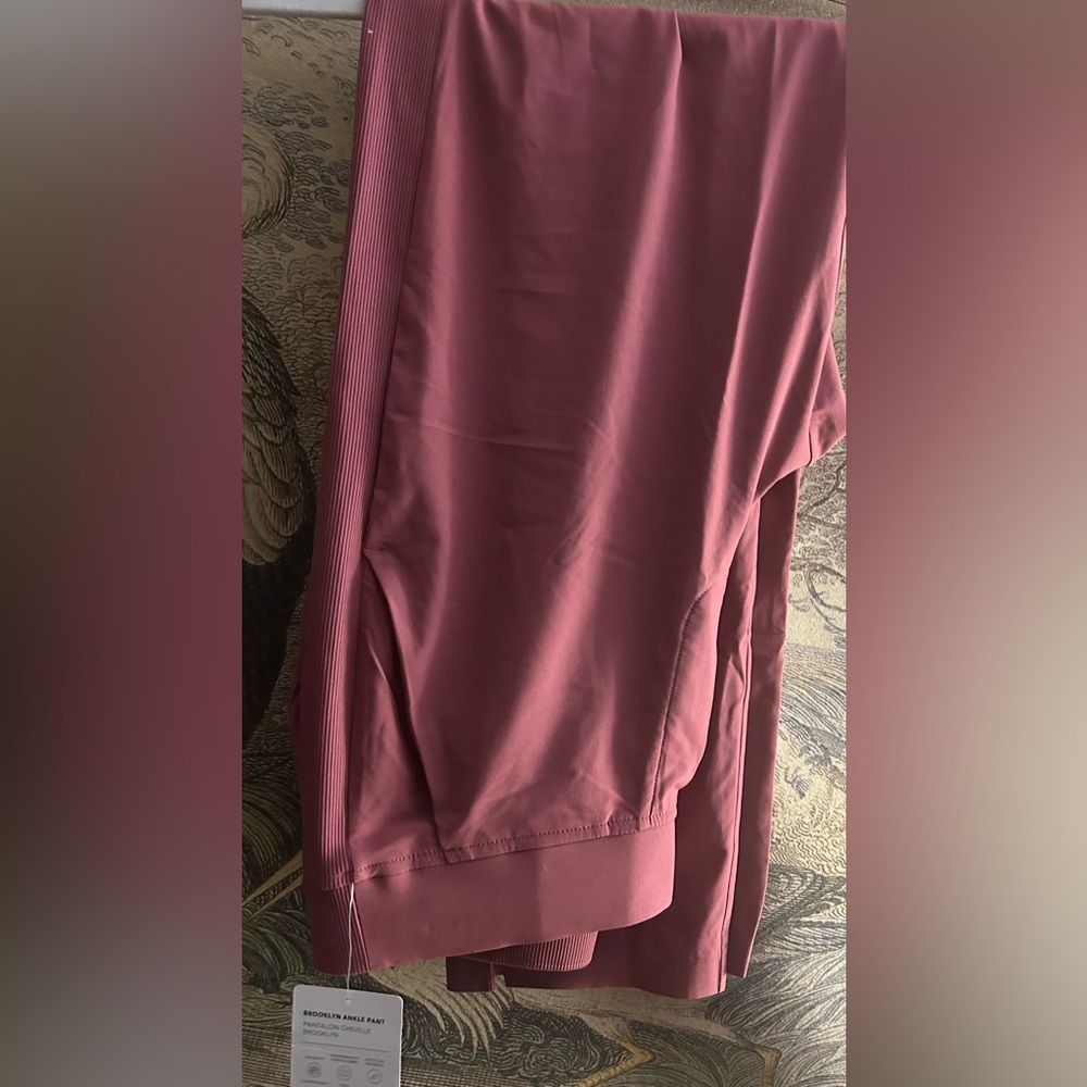 * New Athleta Brooklyn Ankle Pants SZ 8 TALL Dull Mauve Color * - Picture 2 of 7